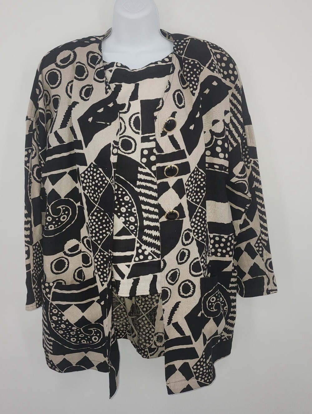 Rickie Freeman for TERI JON Black & Cream Women’s Jacket & Blouse, Sz 12
